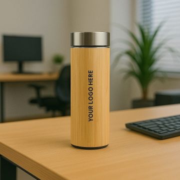 Bamboo Stainless Steel Water Bottle – 450 ml