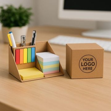 Desktop Cube with Sticky Notes & Writing Paper – All-in-One Stationery Block